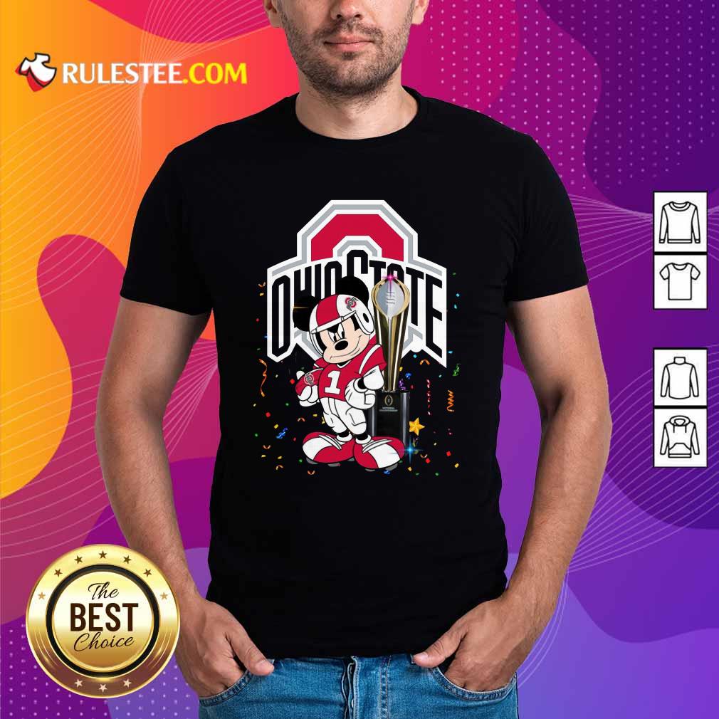 Official Mickey Mouse And Cup Ohio State Buckeyes Shirt