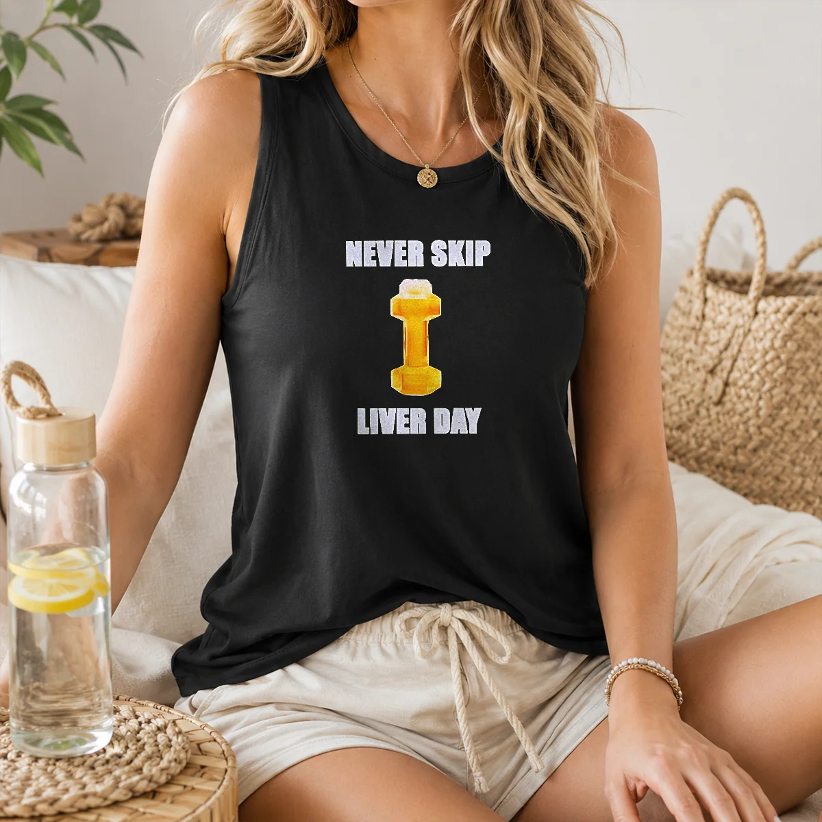 Official Never Skip Liver Day Beer X Dumbbell Gym Shirt - Image 8