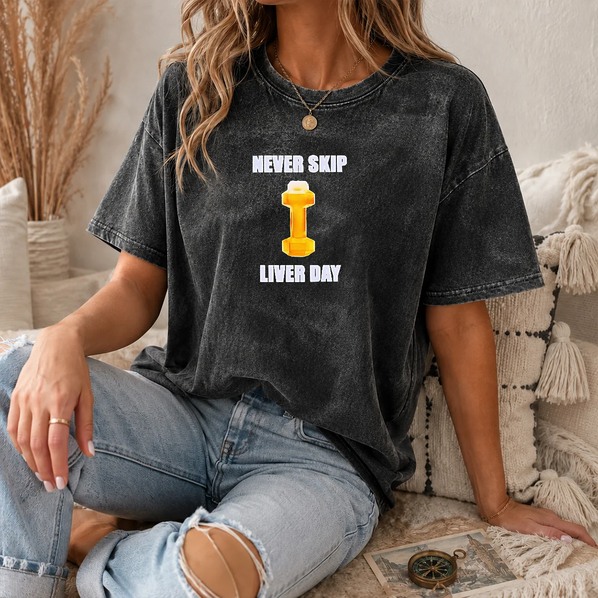 Official Never Skip Liver Day Beer X Dumbbell Gym Shirt - Image 6