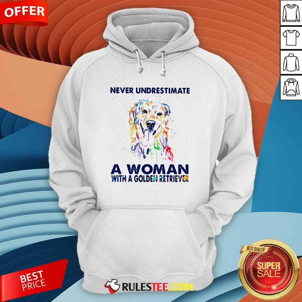 Official Never Underestimate A Woman With A Golden Retriever Ladies Shirt - Image 2