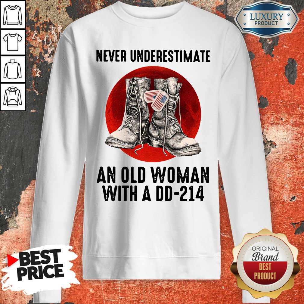 Official Never Underestimate An Old Woman With A Dd 214 Shirt - Image 2