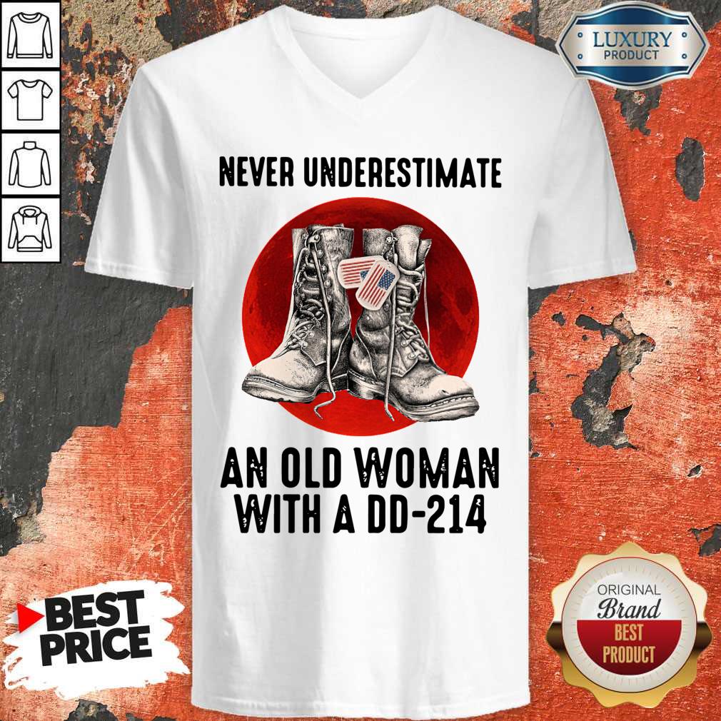 Official Never Underestimate An Old Woman With A Dd 214 Shirt - Image 4