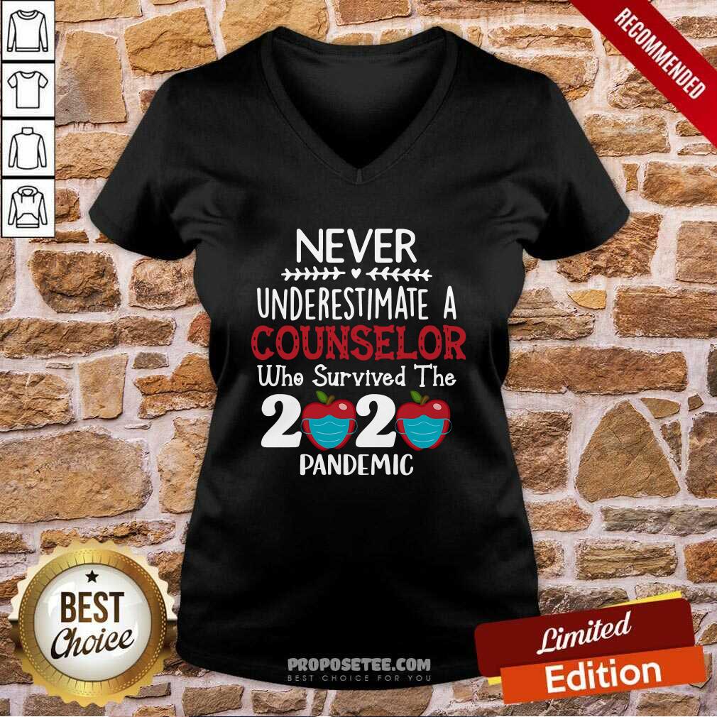 Official Never Underestimate Counselor Survived The 2020 Pandemic Shirt - Image 3
