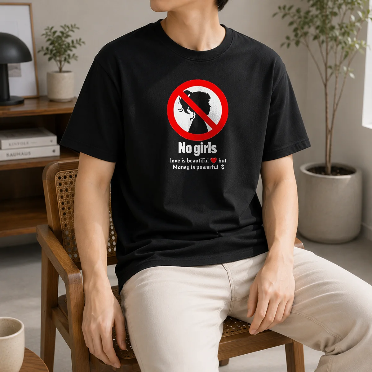 Official Original No Girls Love Is Beautiful But Money Is Powerful Shirt