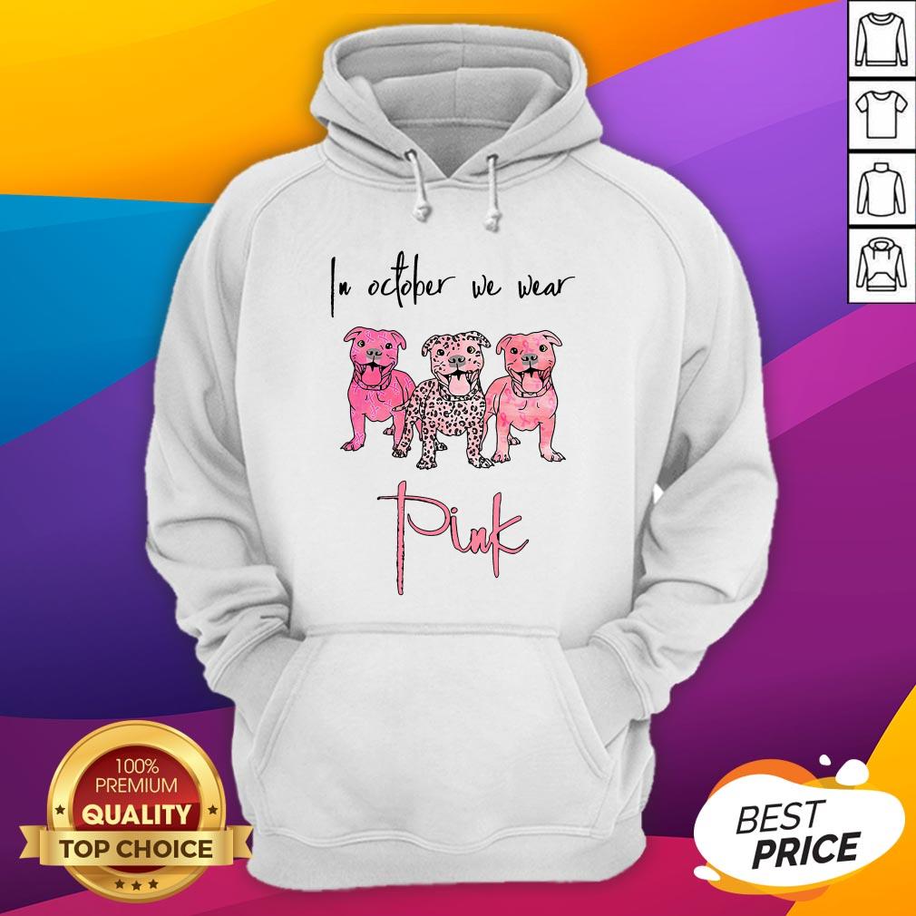 Official Pitbull In October We Wear Pink Shirt - Image 3