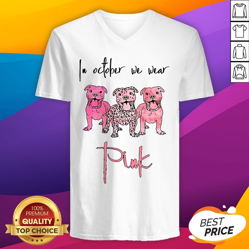 Official Pitbull In October We Wear Pink Shirt - Image 4