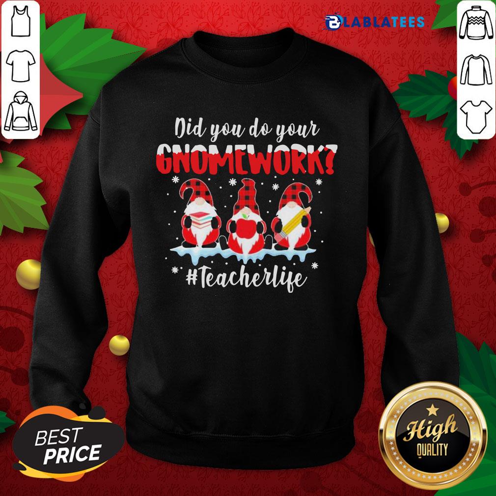 Official Plaid Did You Do Your Homework #teacherlife Christmas Shirt - Image 5
