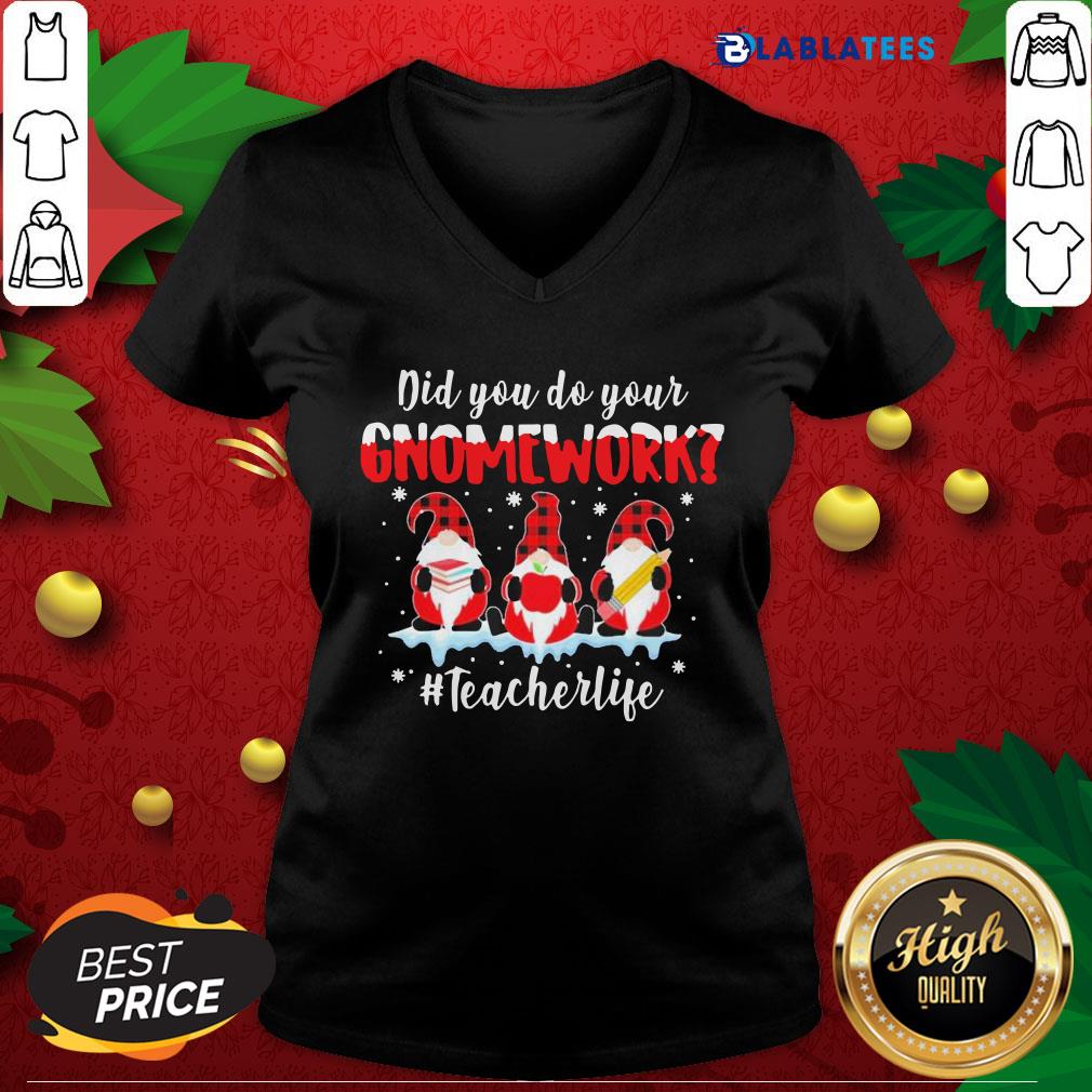 Official Plaid Did You Do Your Homework #teacherlife Christmas Shirt - Image 3