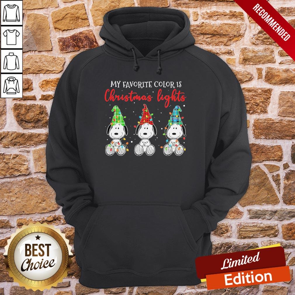 Official Plaid Snoopys My Favorite Color Is Christmas Lights Shirt - Image 4