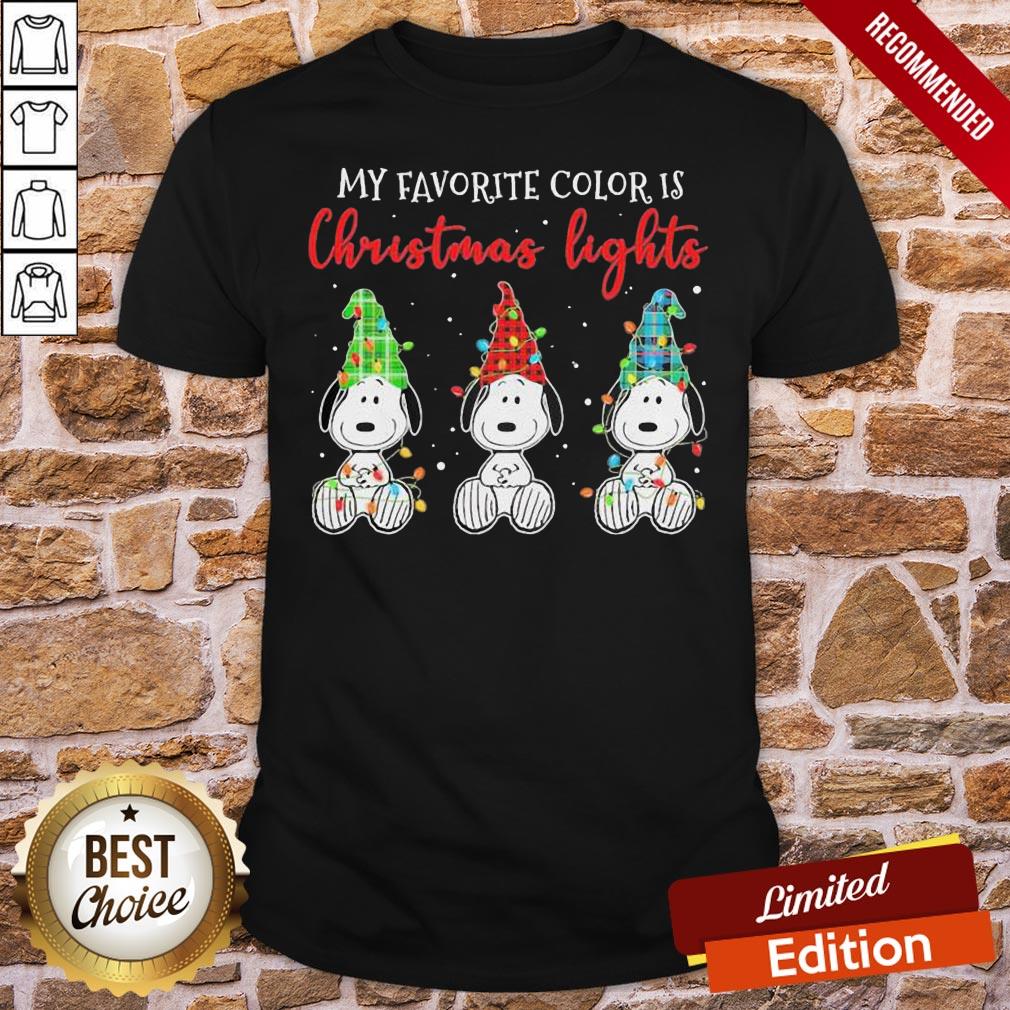 Official Plaid Snoopys My Favorite Color Is Christmas Lights Shirt