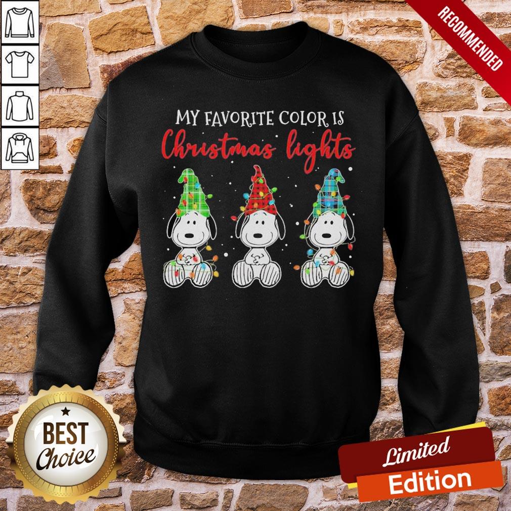 Official Plaid Snoopys My Favorite Color Is Christmas Lights Shirt - Image 5