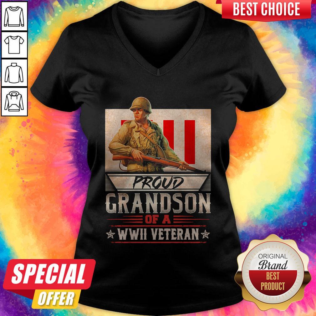 Official Proud Grandson Of A Wwii Veteran T-Shirt - Image 4