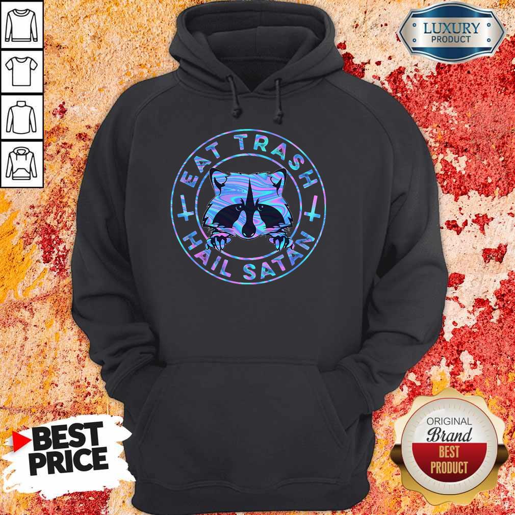 Official Raccoon Eat Trash Hail Satan Shirt - Image 2
