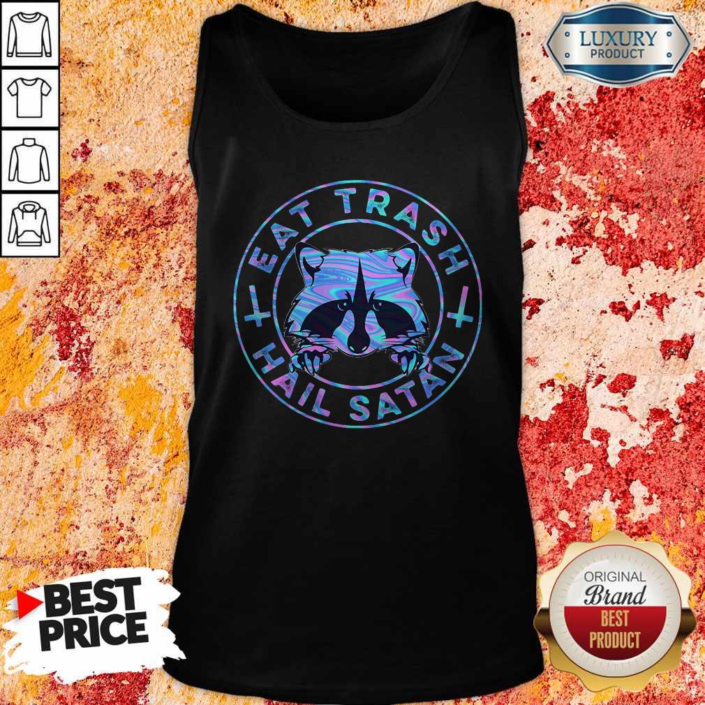 Official Raccoon Eat Trash Hail Satan Shirt - Image 4