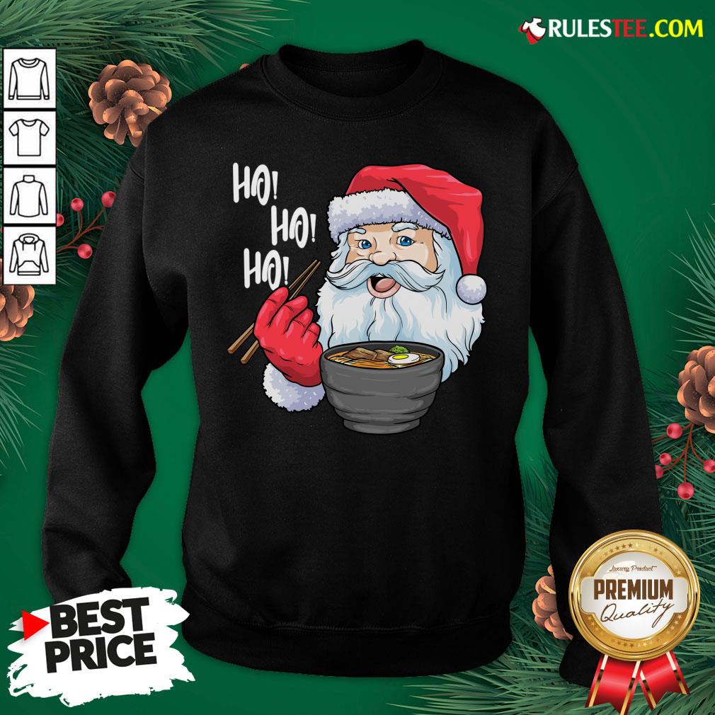 Official Santa Claus Eats Noodles Merry Christmas Shirt - Image 5