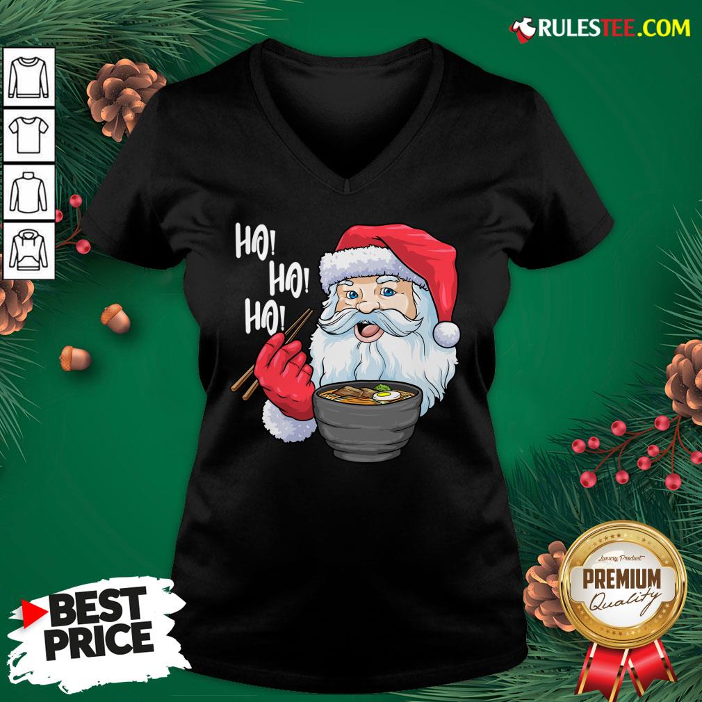 Official Santa Claus Eats Noodles Merry Christmas Shirt - Image 3