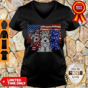 Alternative view of Official Schnauzer Dogs American Flag shirt