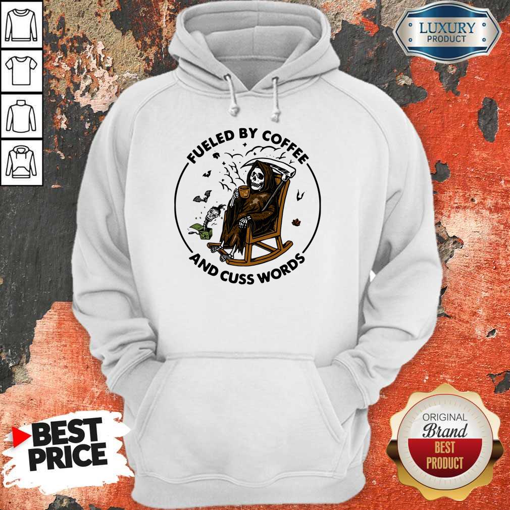 Official Skeleton Fueled By Coffee And Cuss Words Shirt - Image 2
