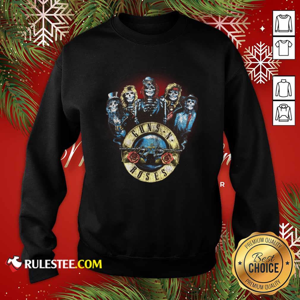 Official Skeleton Guns N Roses Rock Band Shirt - Image 5