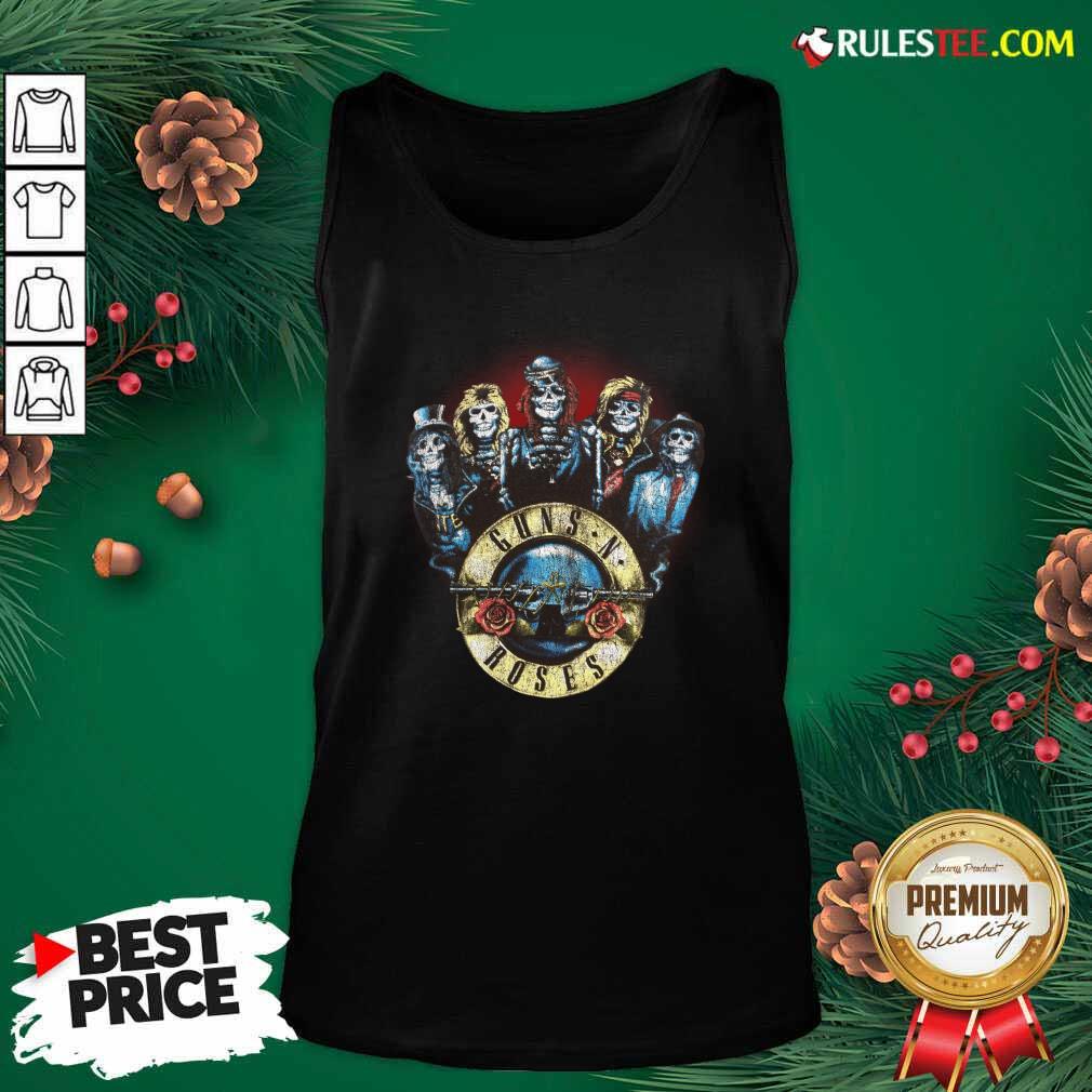 Official Skeleton Guns N Roses Rock Band Shirt - Image 3