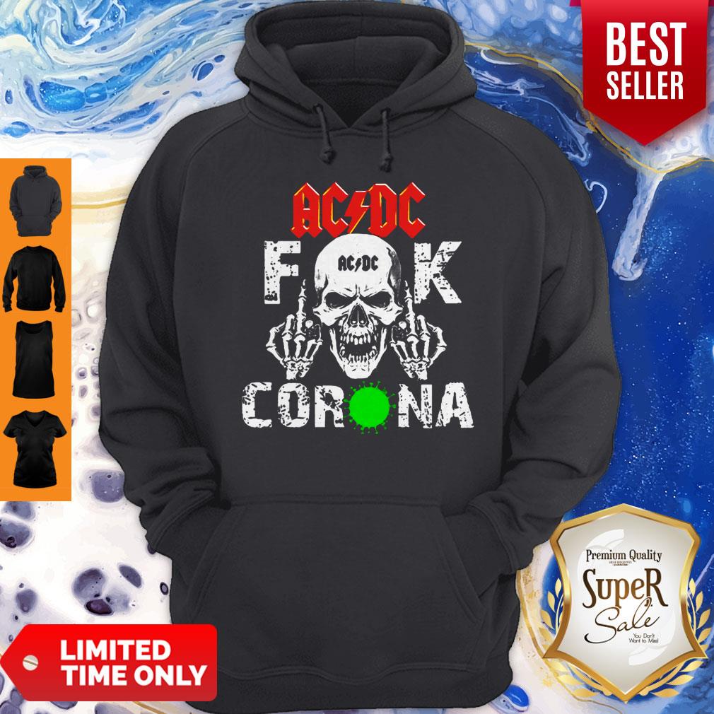 Official Skull ACDC Fuck Coronavirus Shirt - Image 2