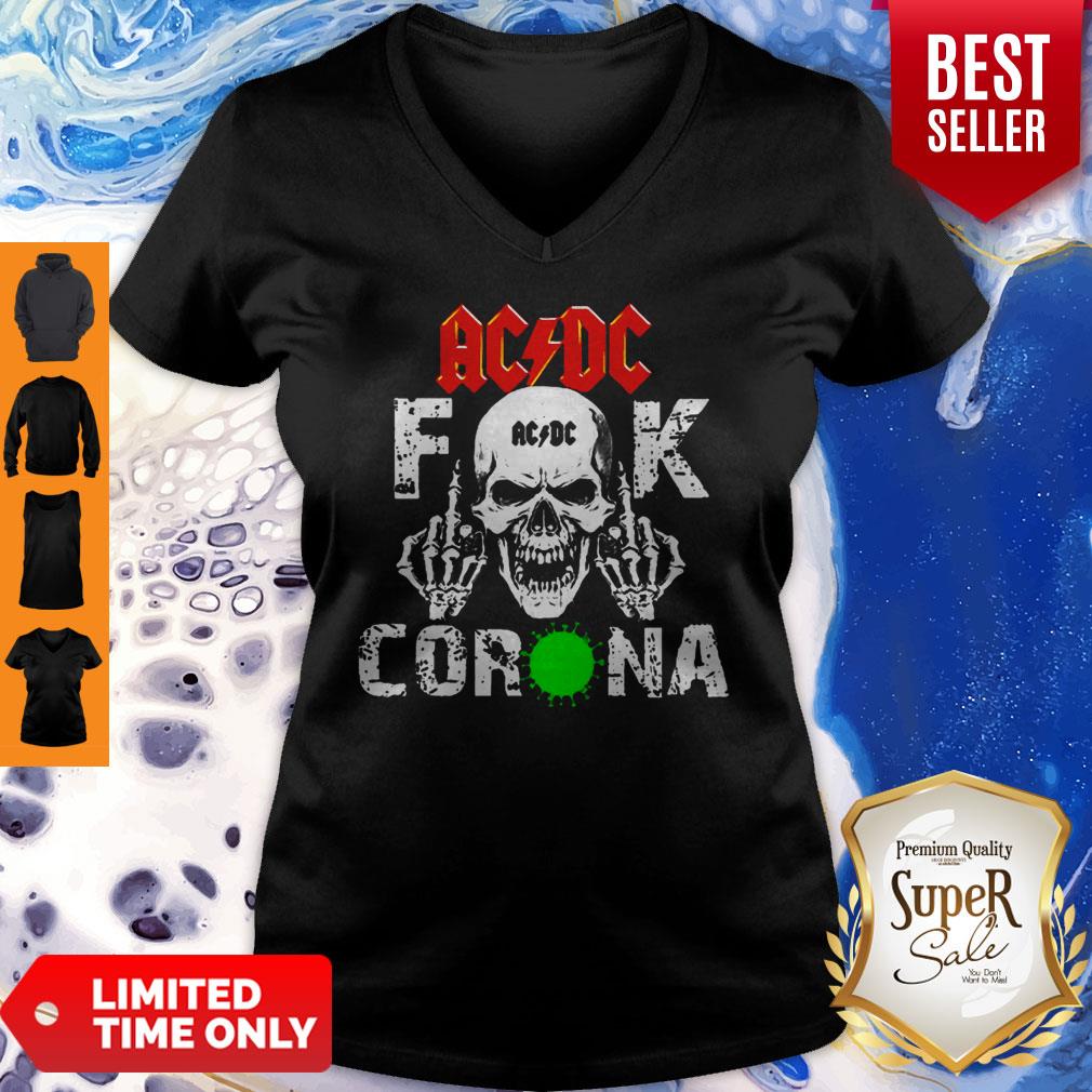 Official Skull ACDC Fuck Coronavirus Shirt - Image 5