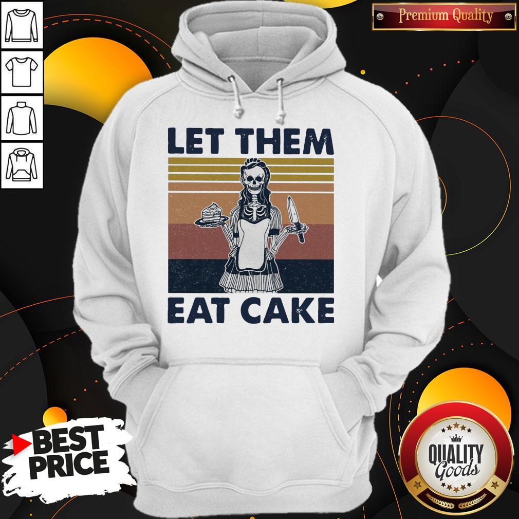 Official Skull Let Them Eat Cake Vintage Retro Shirt - Image 3
