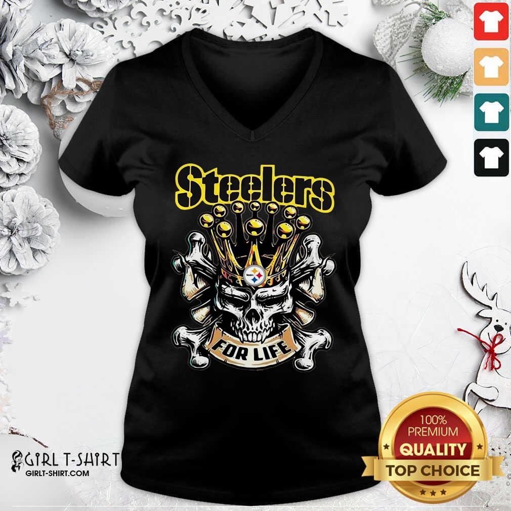 Official Skull Pittsburgh Steelers For Life Shirt - Image 3
