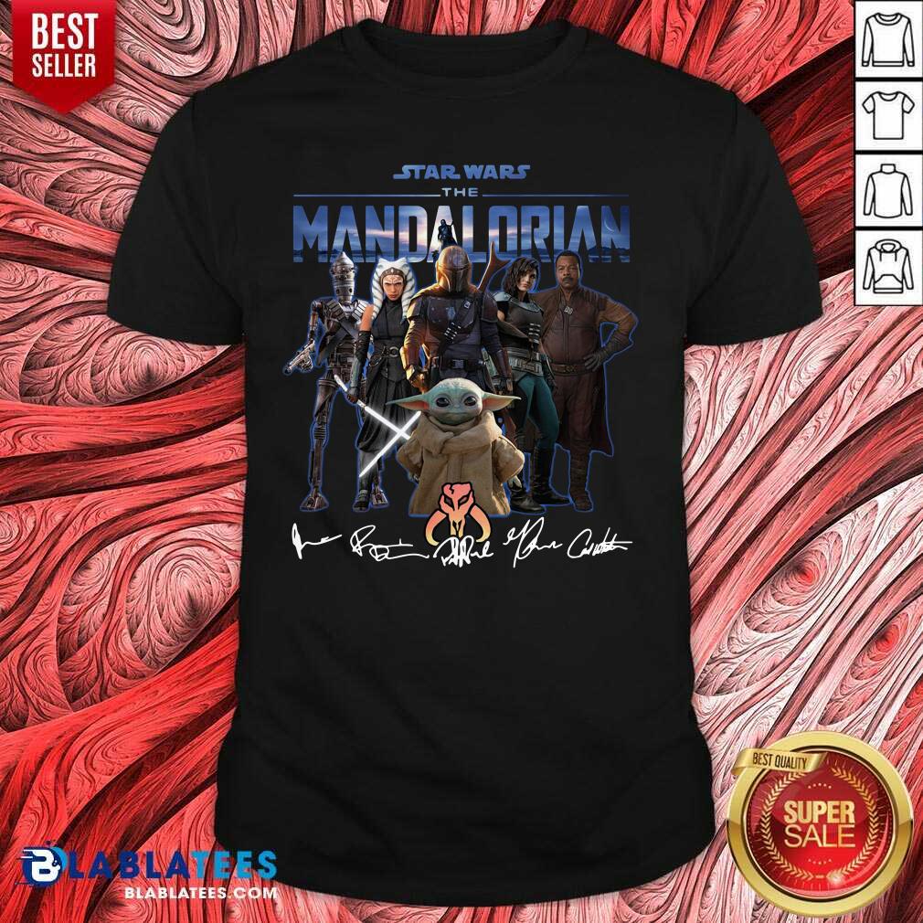 Official Star Wars The Mandalorian And Baby Yoda Signatures Shirt
