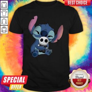 Official Stitch Hug Jack Skellington Shirt