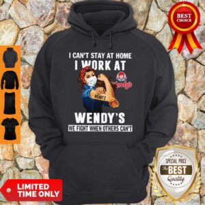 Alternative view of Official Strong Woman Face Mask I Can’t Stay At Home I Work At Wendy’s We Fight When Others Can’t Shirt