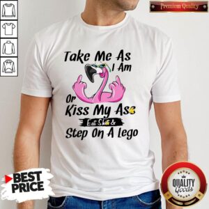 Official Taken Me As I Am Or Kiss My Ass Eat Shit Step On A Lego Shirt