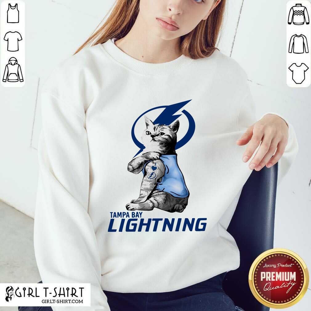Official Tattoo Cat I love Tam Bay Lightning shirt - Image 4