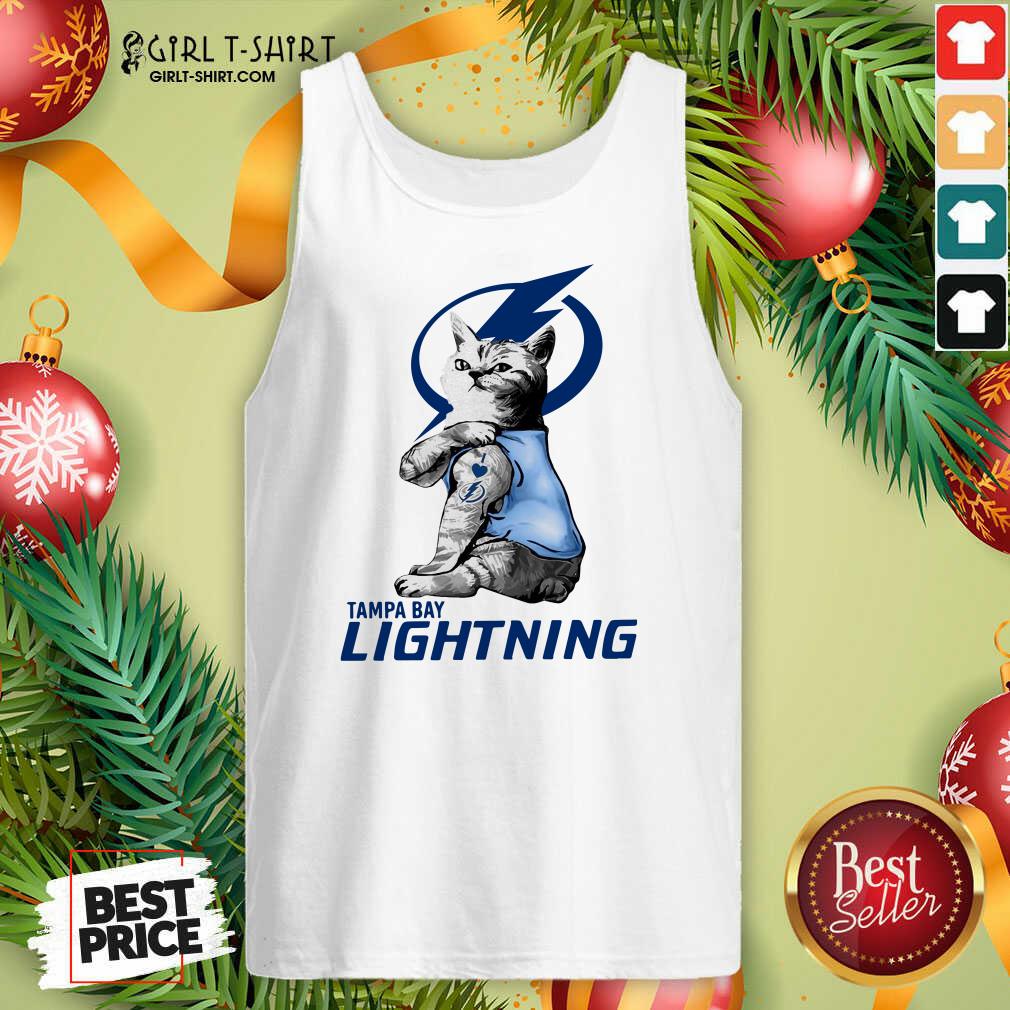 Official Tattoo Cat I love Tam Bay Lightning shirt - Image 3