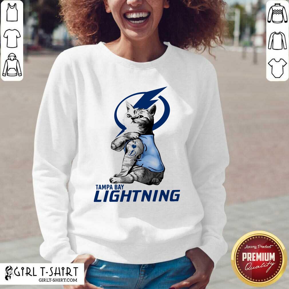 Official Tattoo Cat I love Tam Bay Lightning shirt - Image 2