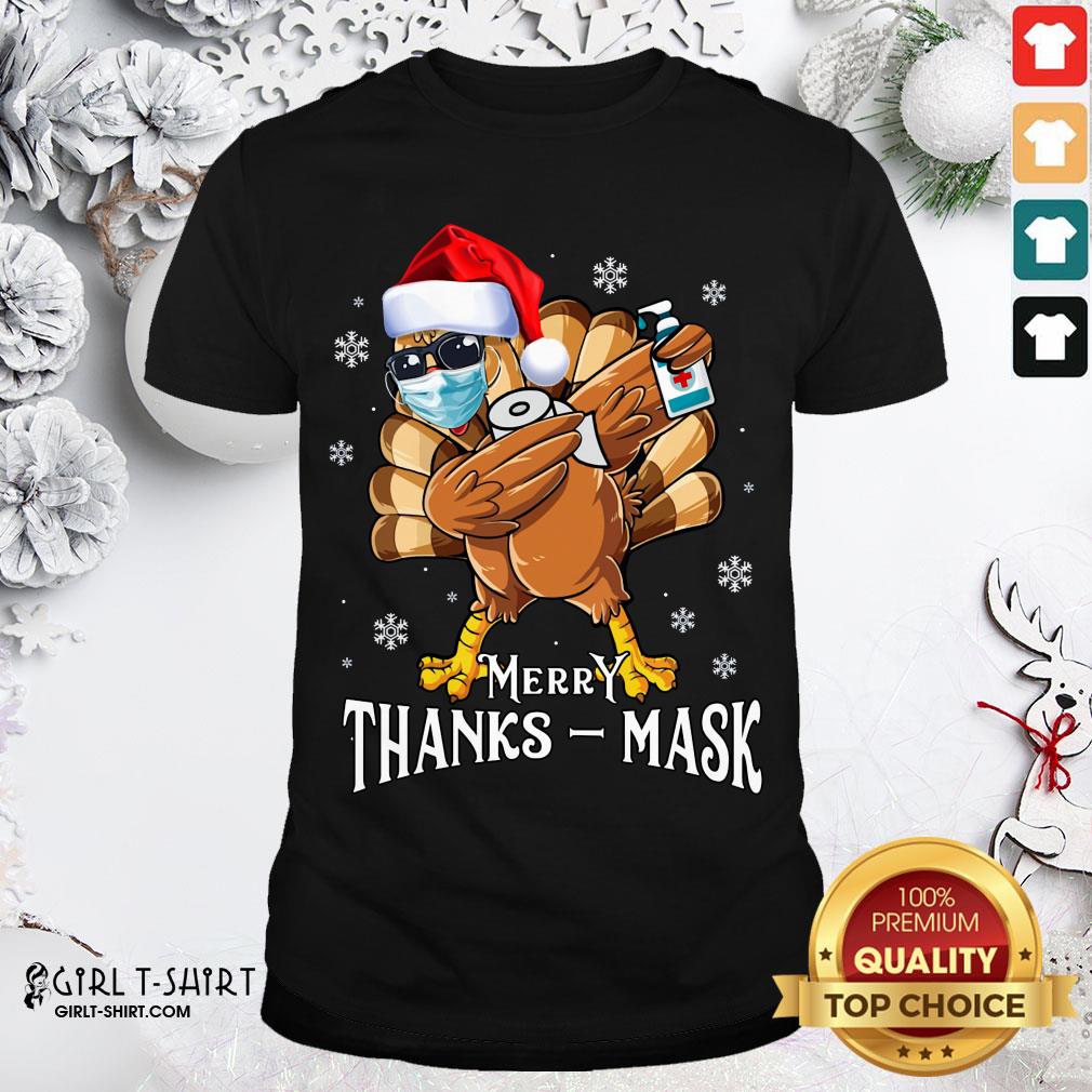 Official Thanksmas 2020 Turkey Dabbing Wearing Mask Christmas Shirt