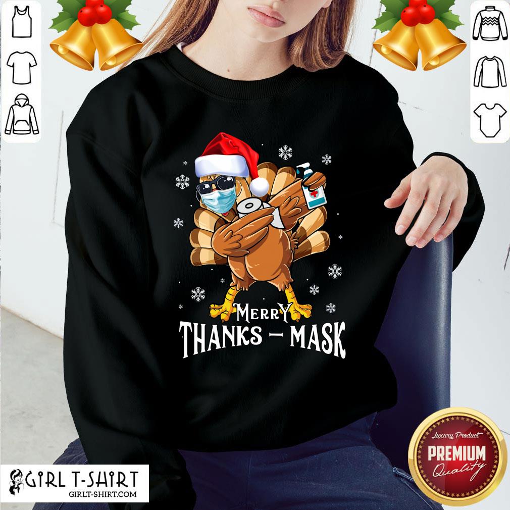Official Thanksmas 2020 Turkey Dabbing Wearing Mask Christmas Shirt - Image 5
