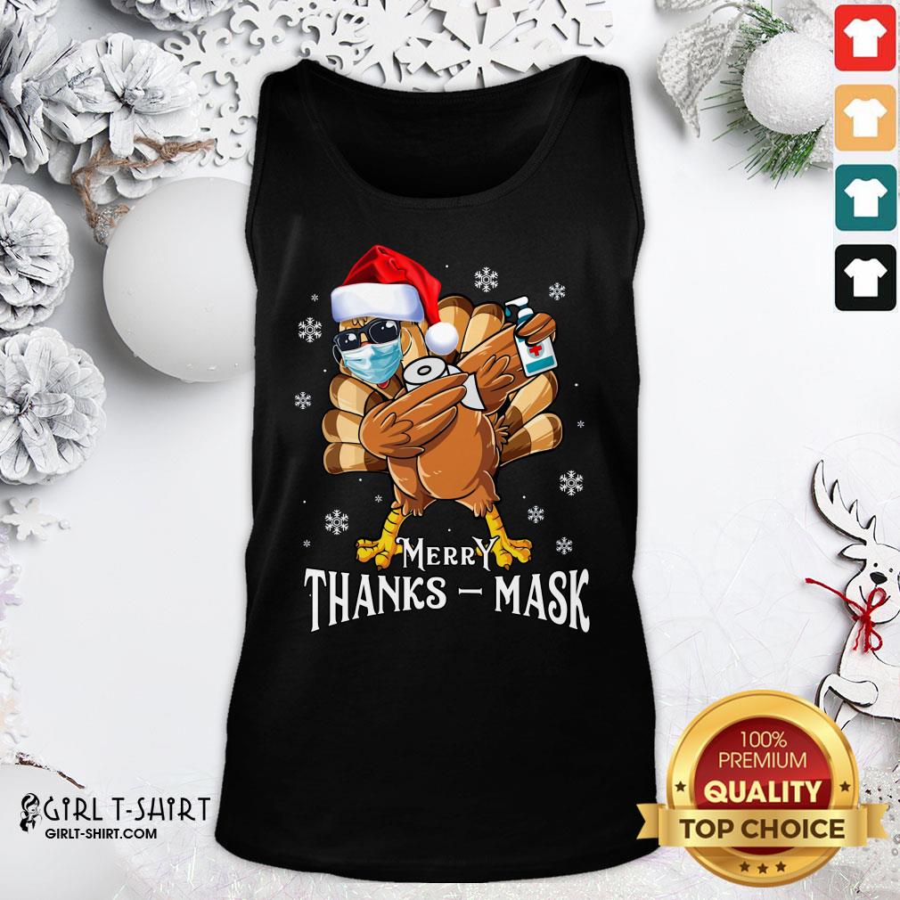 Official Thanksmas 2020 Turkey Dabbing Wearing Mask Christmas Shirt - Image 4