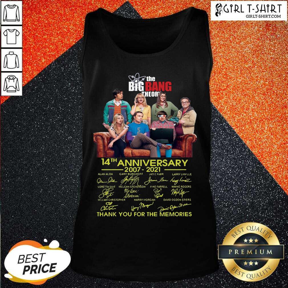 Official The Bigbang Theory 14th Anniversary 2007 2021 Thank You For The Memories Signature shirt - Image 3