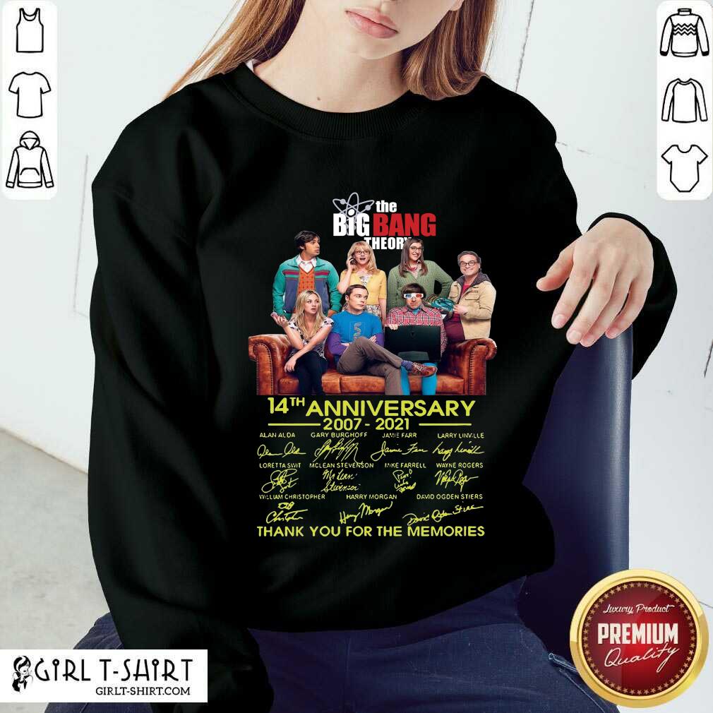 Official The Bigbang Theory 14th Anniversary 2007 2021 Thank You For The Memories Signature shirt - Image 2