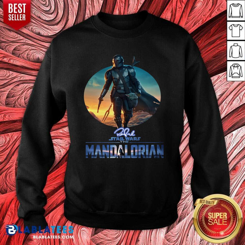 Official The Mandalorian Star Wars Signature Sunset Shirt - Image 4