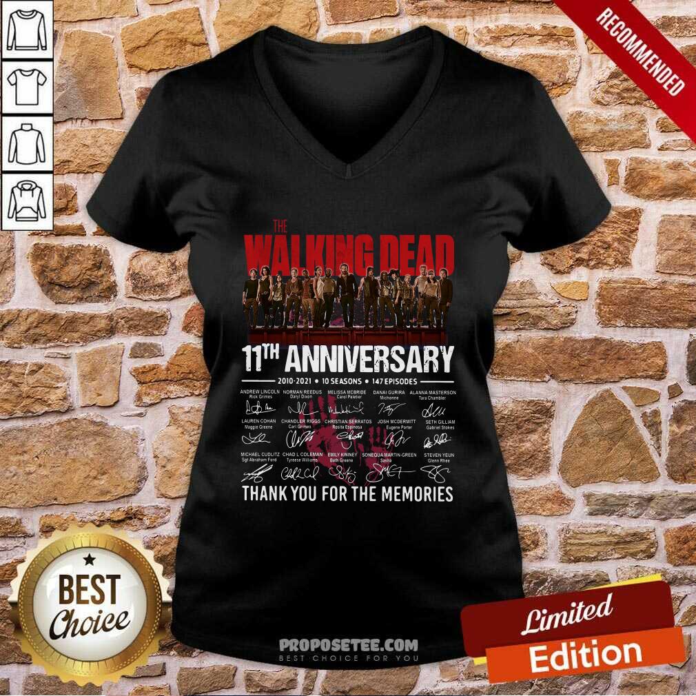 Official The Walking Dead 11Th Anniversary 2010 2021 10 Seasons 147 Episodes Thank You For The Memories Signatures Shirt - Image 5