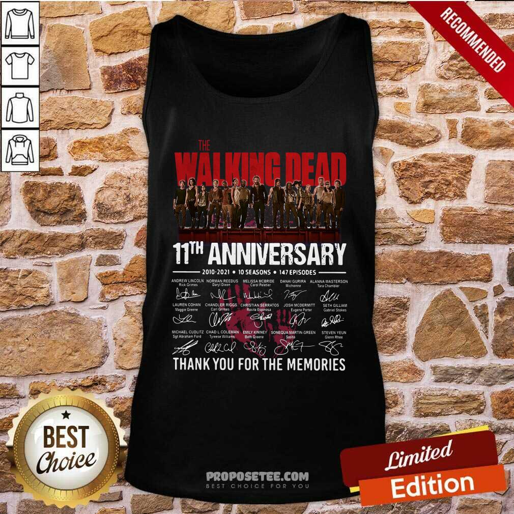 Official The Walking Dead 11Th Anniversary 2010 2021 10 Seasons 147 Episodes Thank You For The Memories Signatures Shirt - Image 4