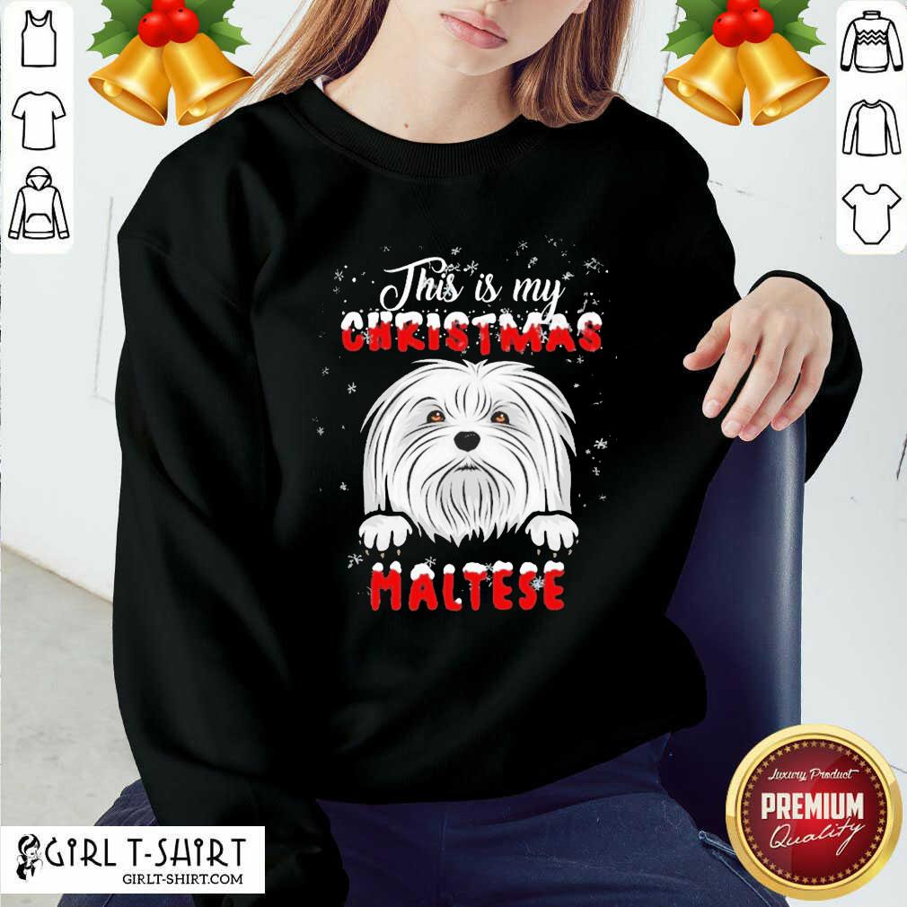 Official This Is My Christmas Maltese Merry Christmas Shirt - Image 4