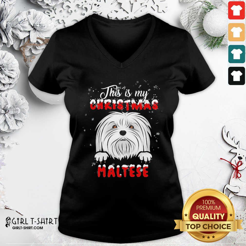 Official This Is My Christmas Maltese Merry Christmas Shirt - Image 2