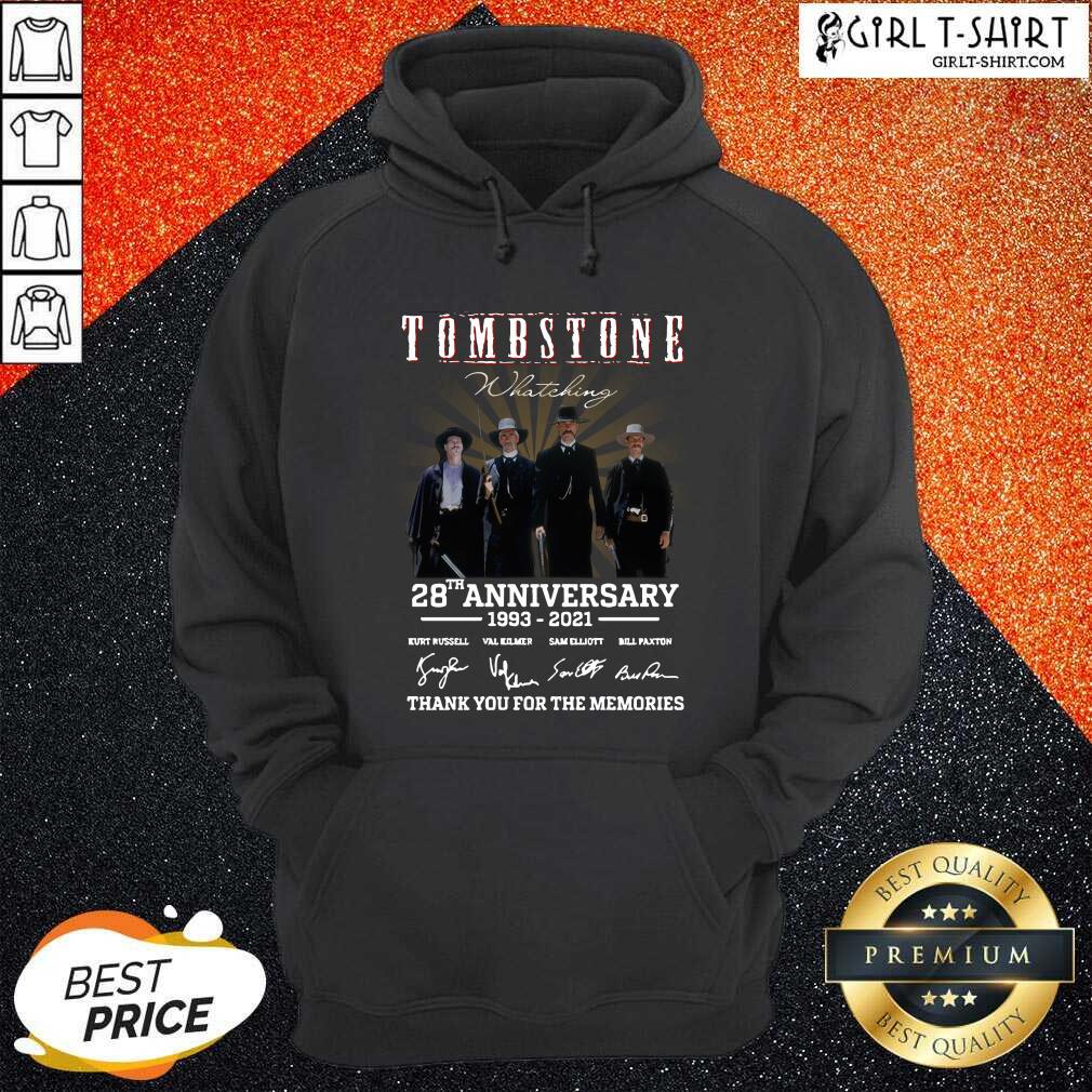 Official Tombstone 28th Anniversary Thank You For The Memories Signatures Shirt - Image 4