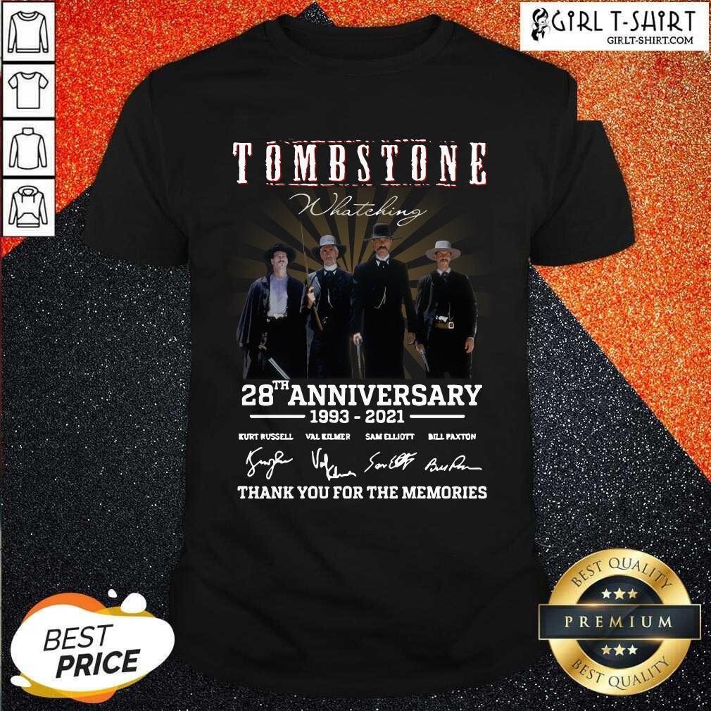 Official Tombstone 28th Anniversary Thank You For The Memories Signatures Shirt