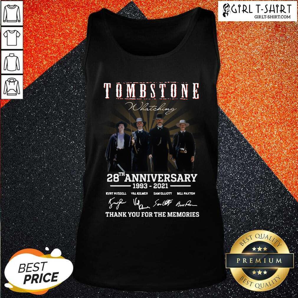 Official Tombstone 28th Anniversary Thank You For The Memories Signatures Shirt - Image 2