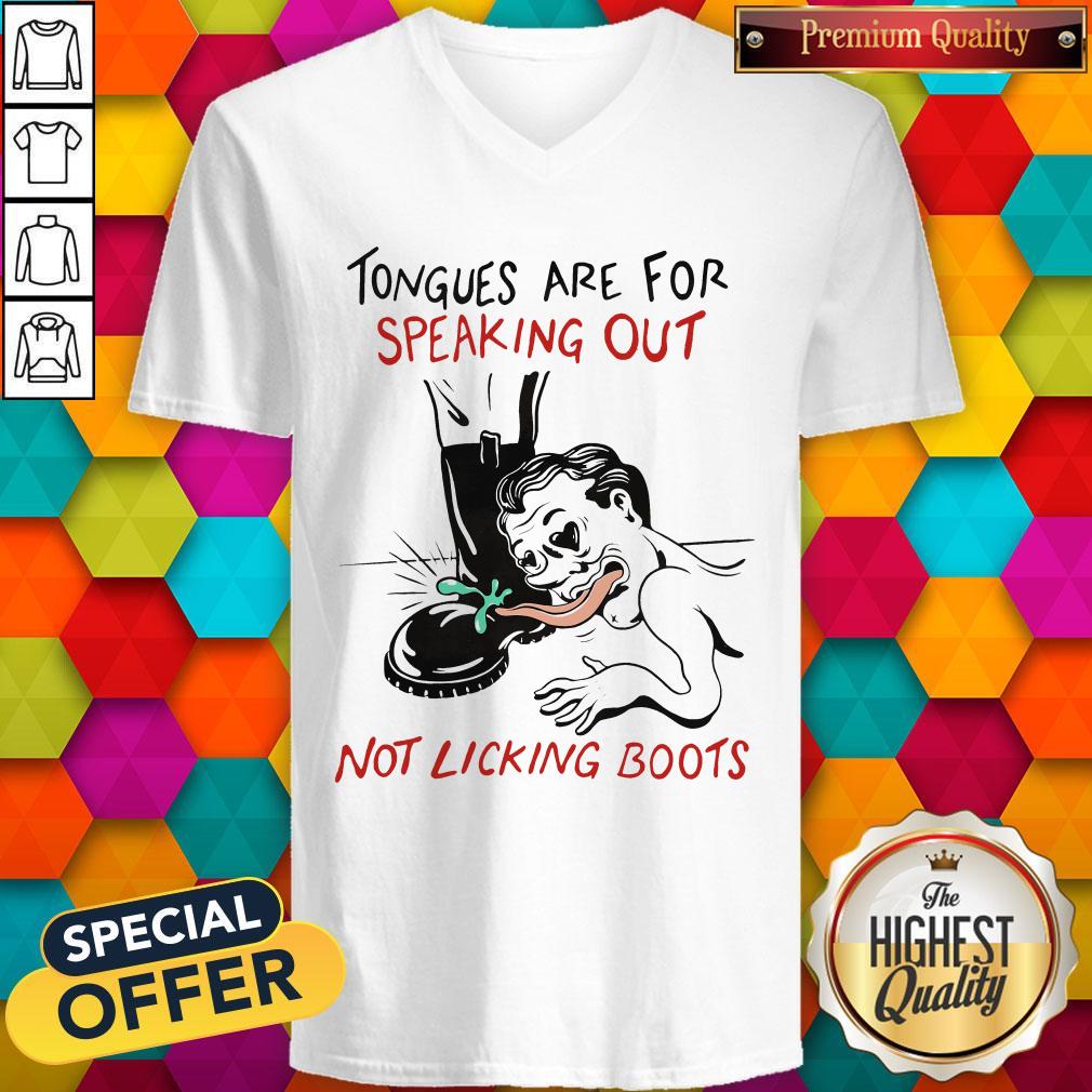 Official Tongues Are For Speaking Out Not Licking Boots Shirt - Image 2