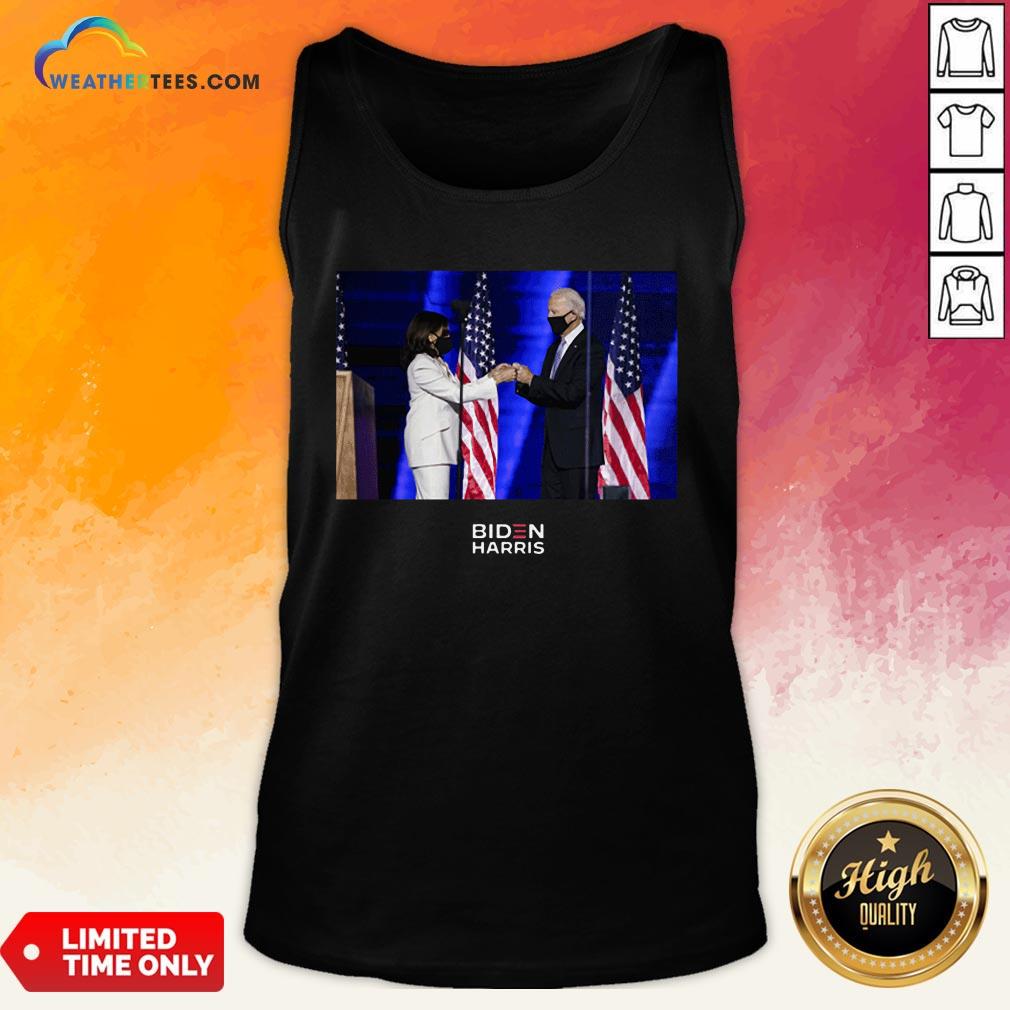 Official Victory Fist Bump Navy Us 2020 Shirt - Image 3
